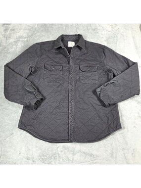 J Crew Shirt Mens XL Charcoal Gray Quilted Workshirt Jacket Shacket Preppy